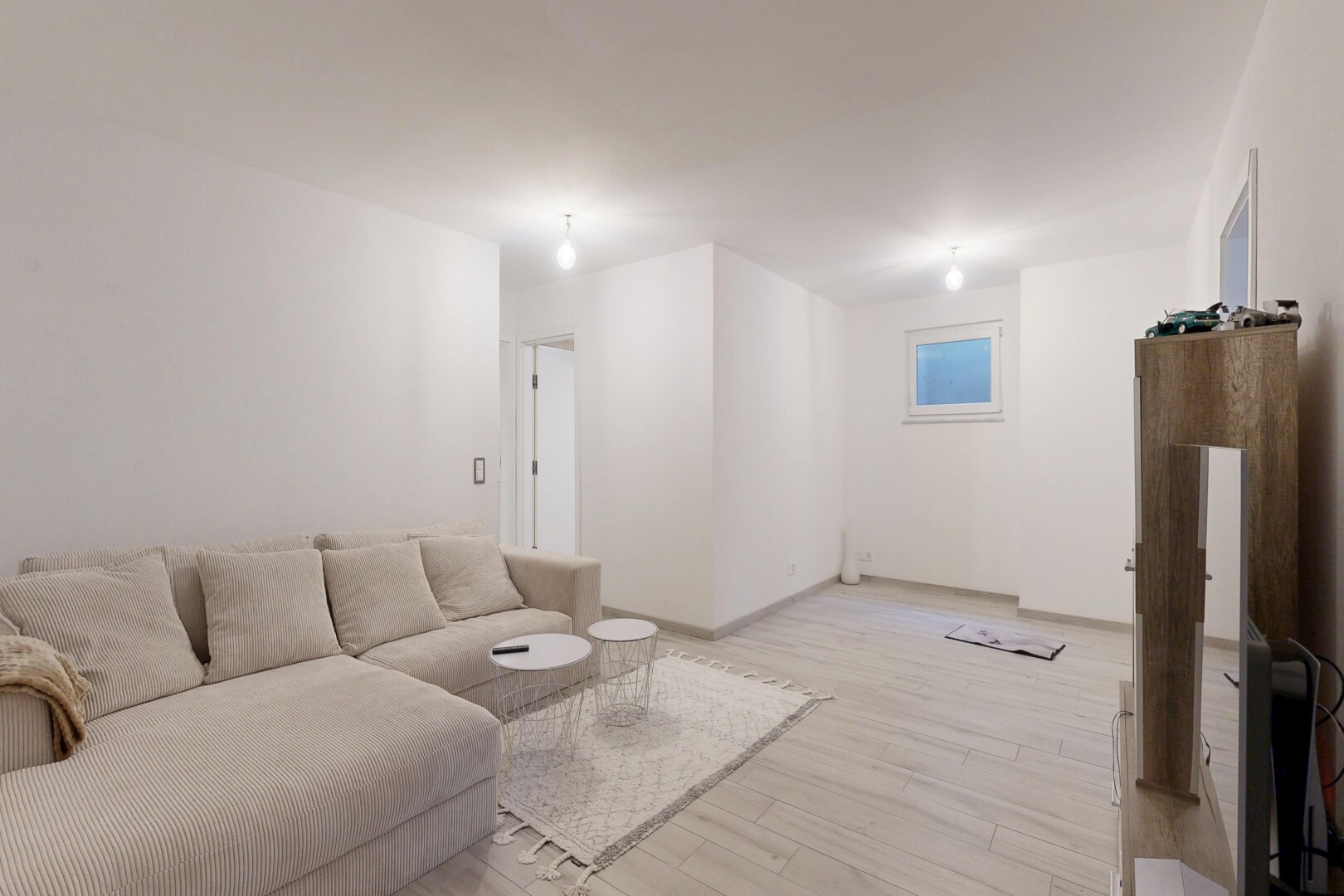 living room with light wood finished floors