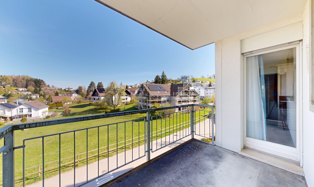 balkon mit from property, day time, balkon, residential view, und wohngebietblick