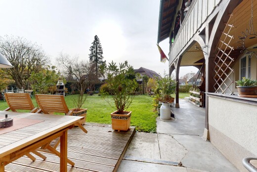 terrasse avec pelouse, terrasse, ventilateur de plafond, overcast, et from property