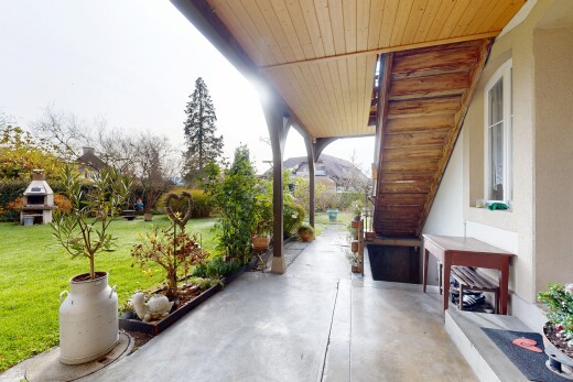 terrasse avec pelouse, overcast, et from property