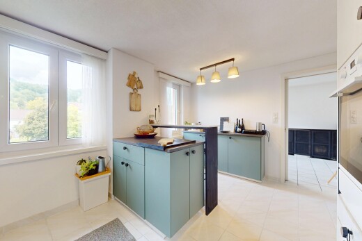 küche mit inside property, natürliches licht, natural light, arbeitsplatten, und gipskartonwand