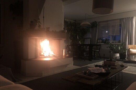 wohnzimmer mit kamin