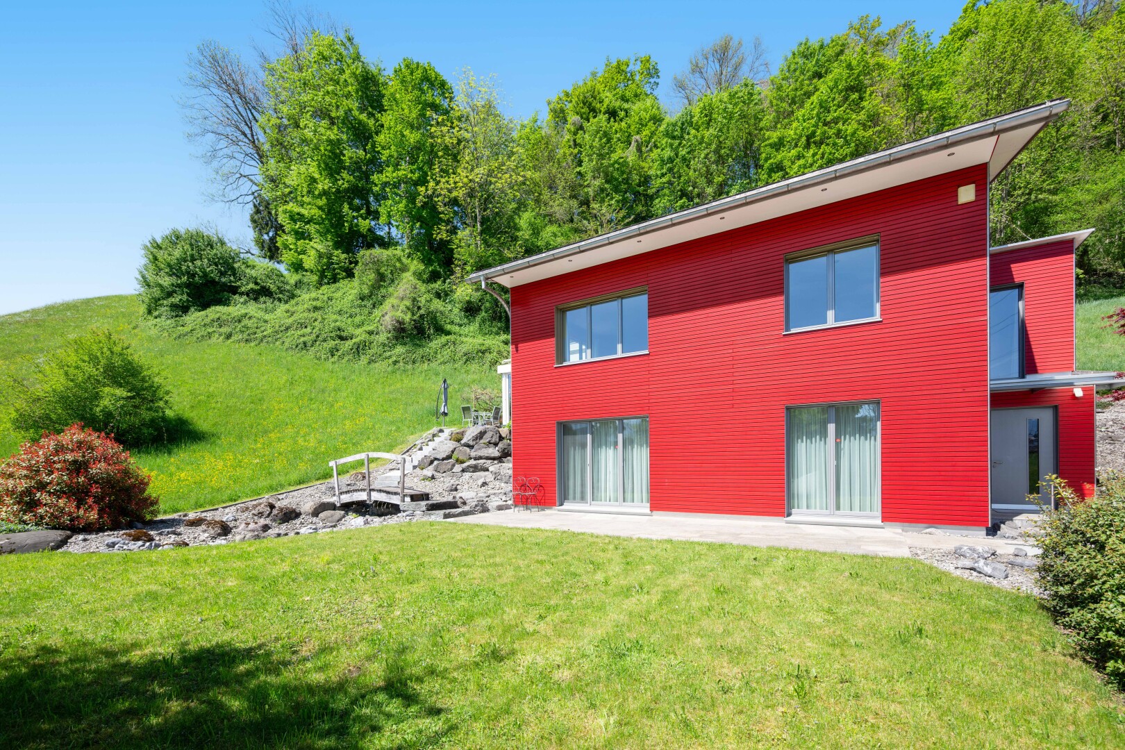 outdoor house with a lawn