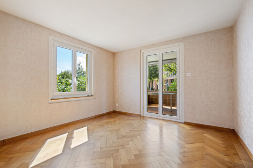 leerer raum mit sockelleisten, baseboards wall, holzfußboden, wood finish floor, und light floor