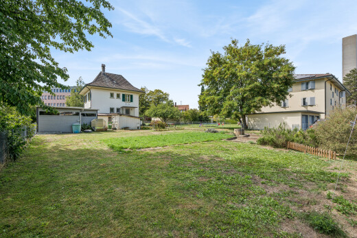 garten mit zaun, öltank, und day time