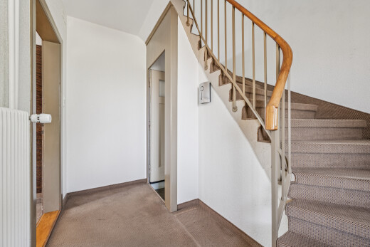treppe mit treppen, carpet stairs, gipskartonwand, drywall, und inside property