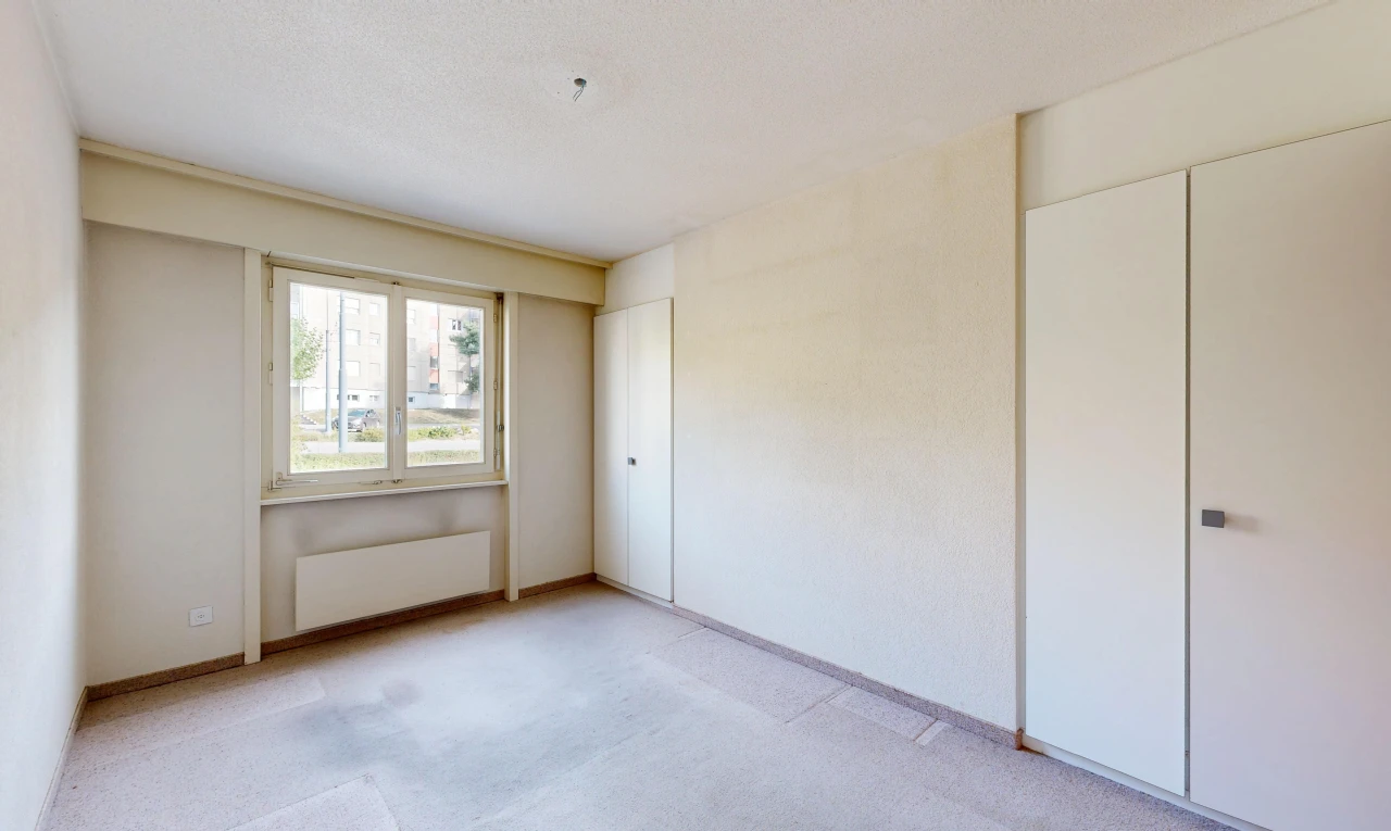 leerer raum mit kühler, kleiderschrank, carpet, teppich, und drywall
