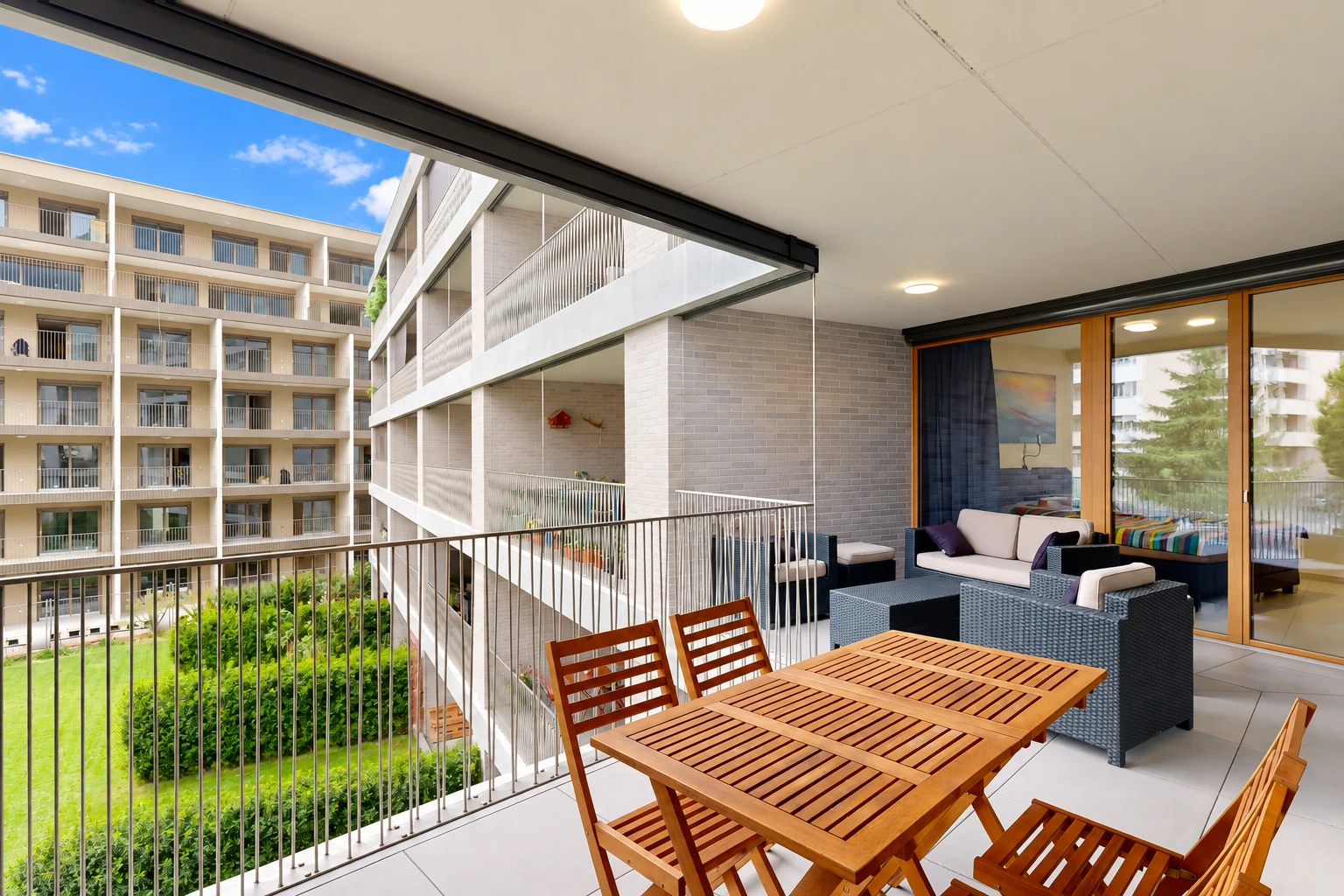 terrasse avec apartment complex view