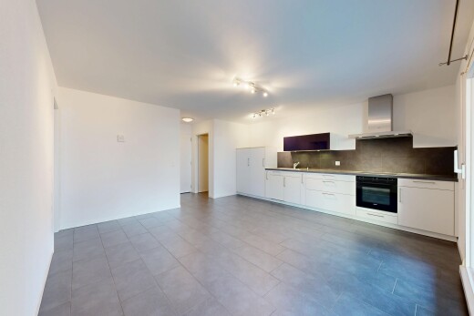 cuisine avec dosseret, backsplash, four, hotte, et inside property