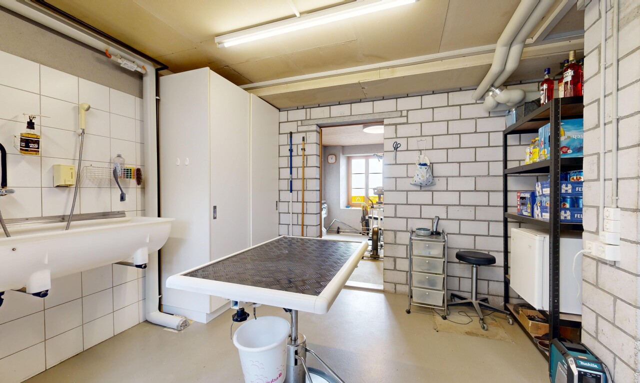 interior space with finished concrete flooring