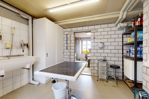 interior space with finished concrete flooring