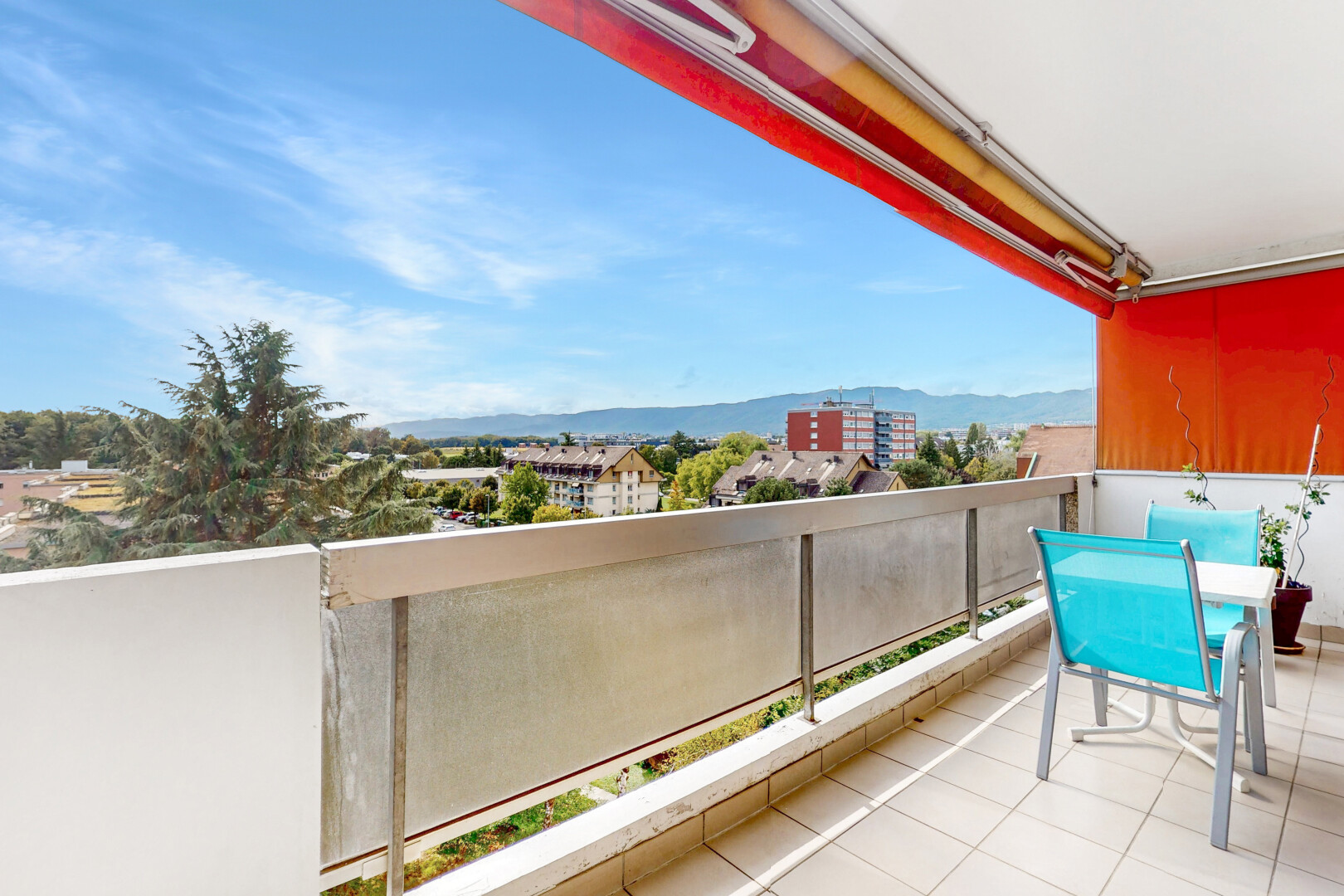 balkon mit day time, from property, mountain view, und blick auf die berge