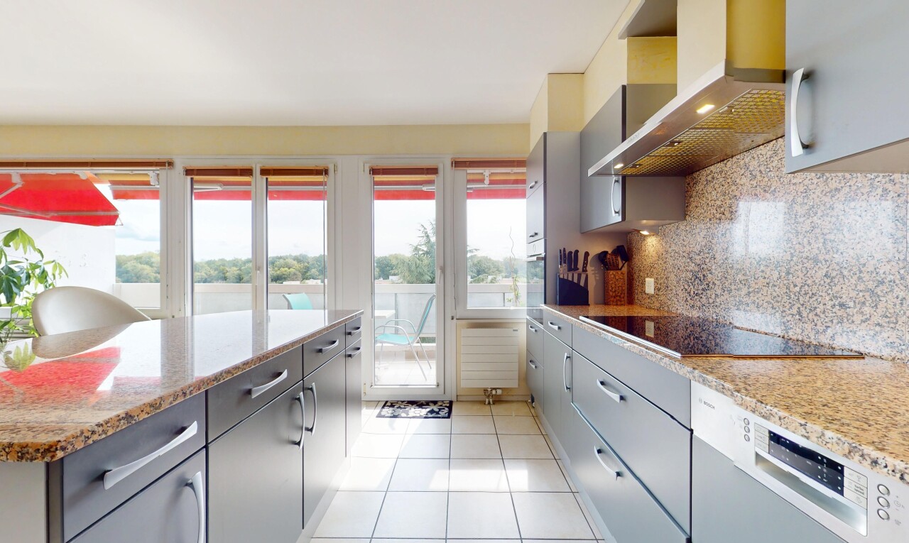 küche mit inside property, dunstabzugshaube, graue schränke, geschirrspülmaschine, und natürliches licht