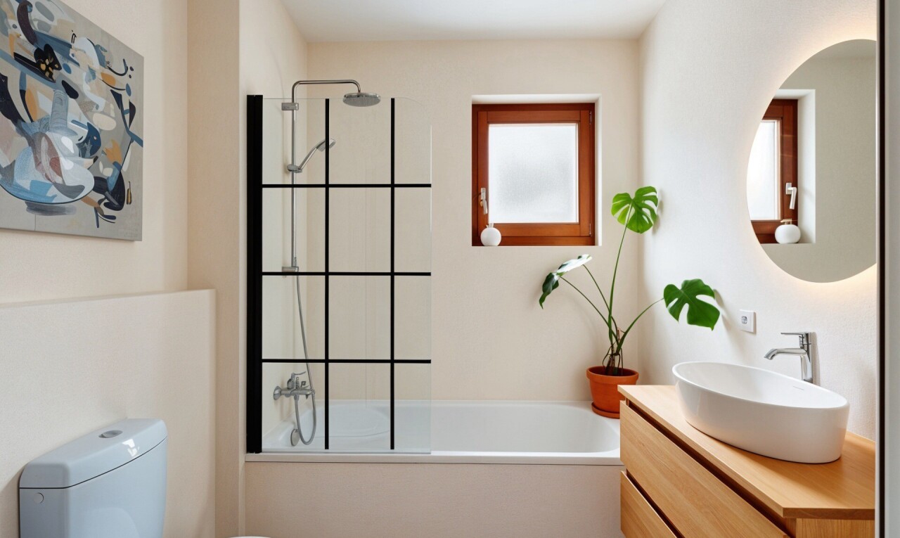 salle de bains avec toilette, lavabo (ou coiffeuse selon le contexte), miroir, inside property, et salle de bain complète