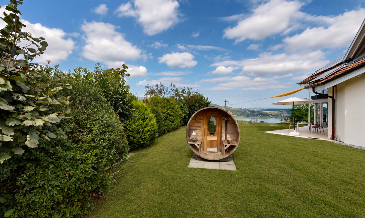 garten mit rasen, from property, day time, view focus, und terrasse