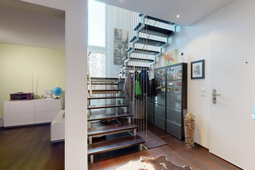 treppe mit gipskartonwand, drywall, treppen, holzfußboden, und wood finish floor