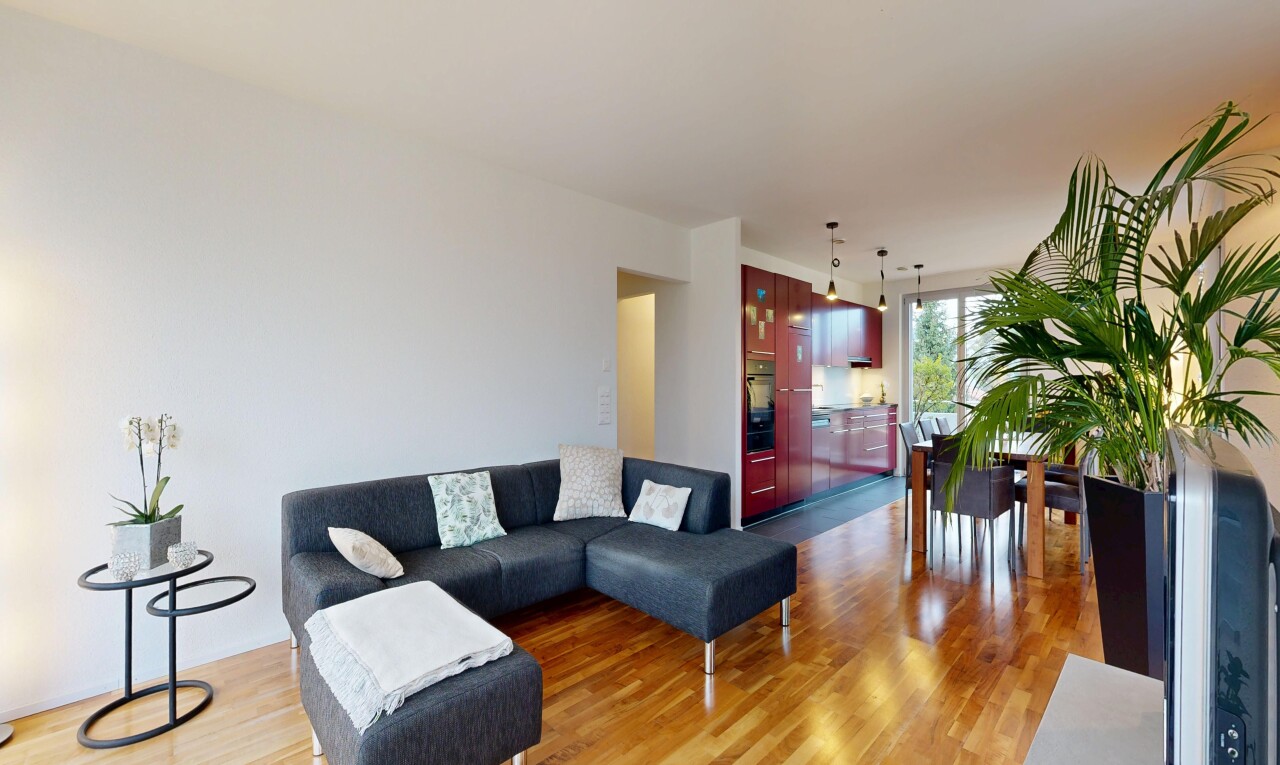 living room with light wood-style flooring