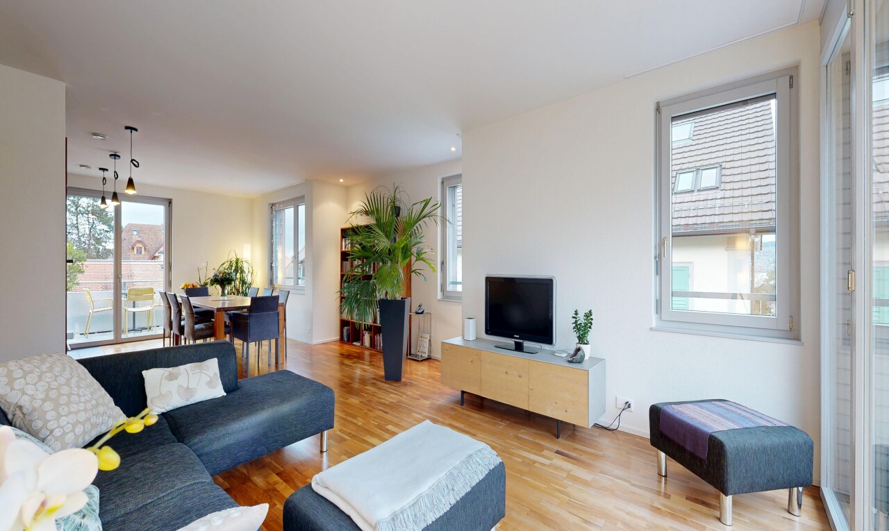 living / dining area featuring wood finished floors
