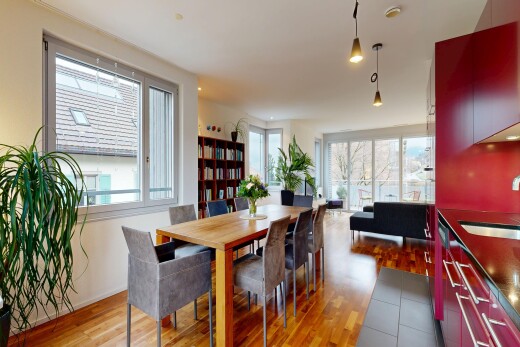 dining room featuring dark wood-type flooring and healthy amount of natural light