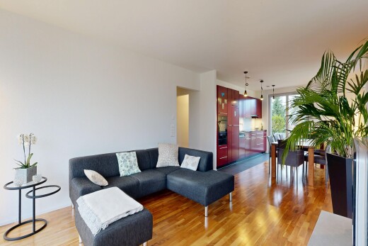 living room with light wood-style flooring