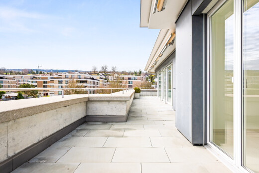 balkon mit terrasse, from property, day time, wohngebietblick, und residential view
