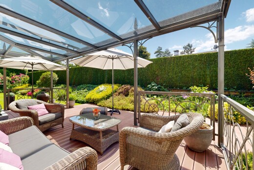 terrasse mit wohnraum im freien, from property, day time, und deck