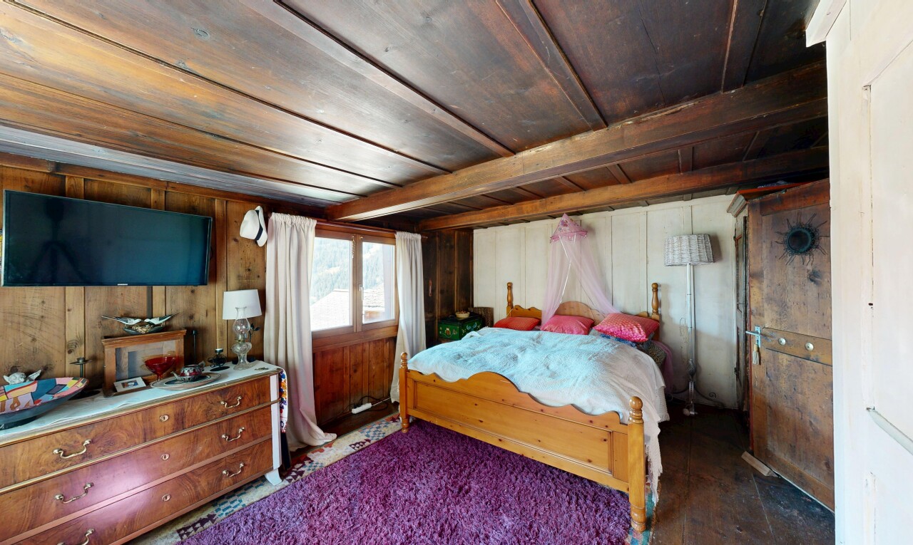 room / bedroom with wood ceiling, wooden walls, and wood-type flooring
