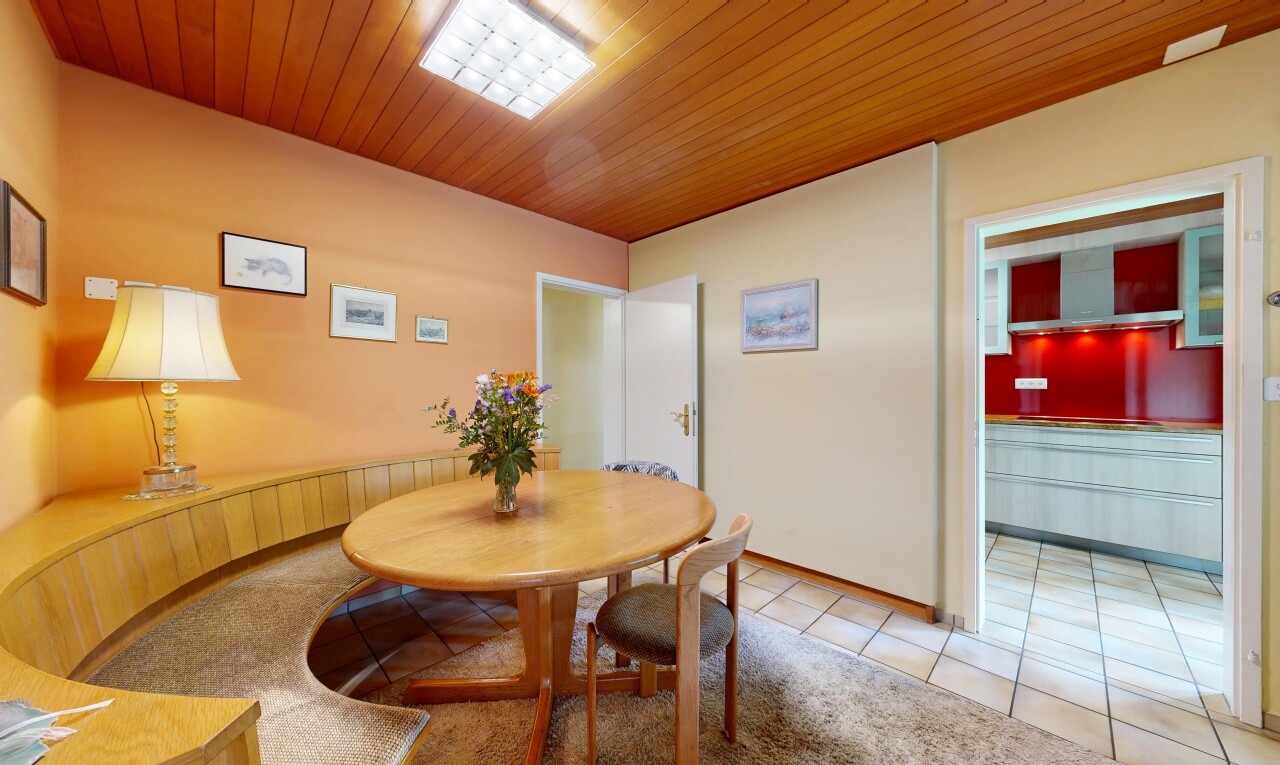 esszimmer mit inside property, wood ceiling, holzdecke, drywall, und gipskartonwand