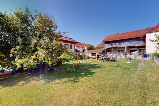 garten mit rasen und day time