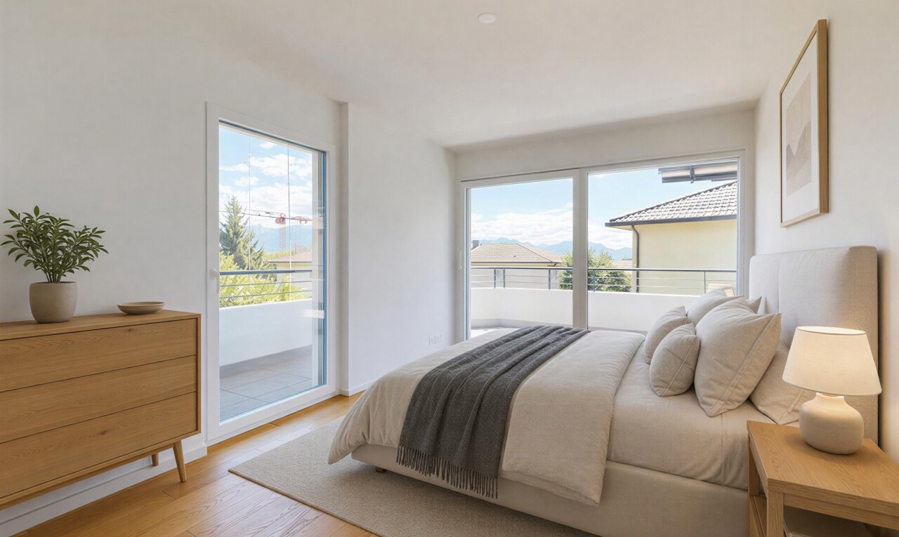 pièce vide avec drywall, cloison sèche, wood finish floor, sol en finition bois, et day time