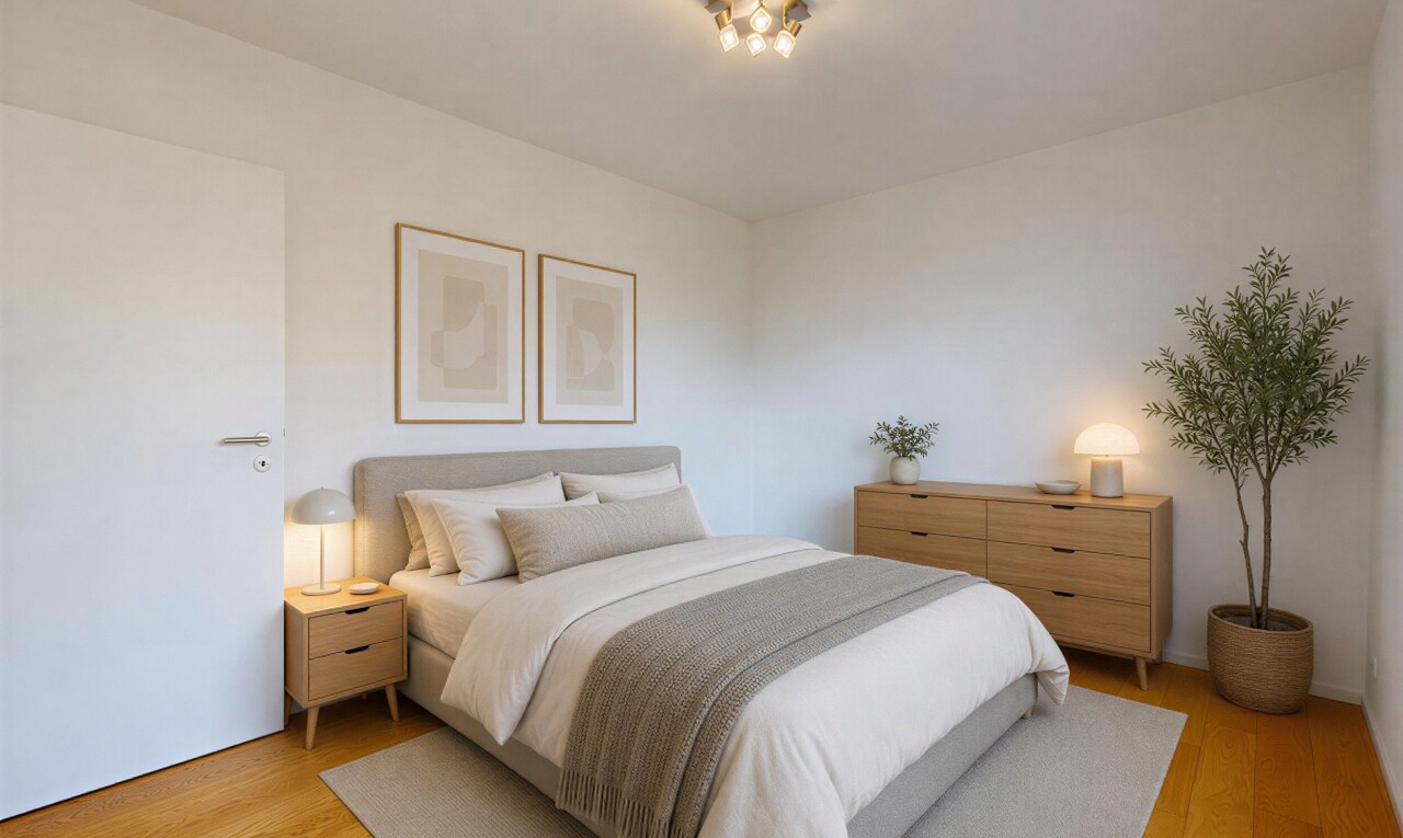 pièce vide avec drywall, cloison sèche, wood finish floor, sol en finition bois, et inside property