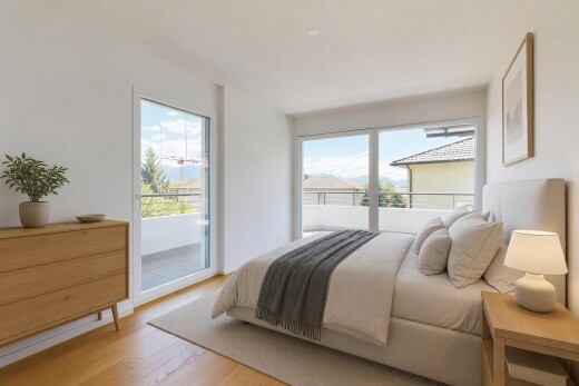 pièce vide avec drywall, cloison sèche, wood finish floor, sol en finition bois, et day time