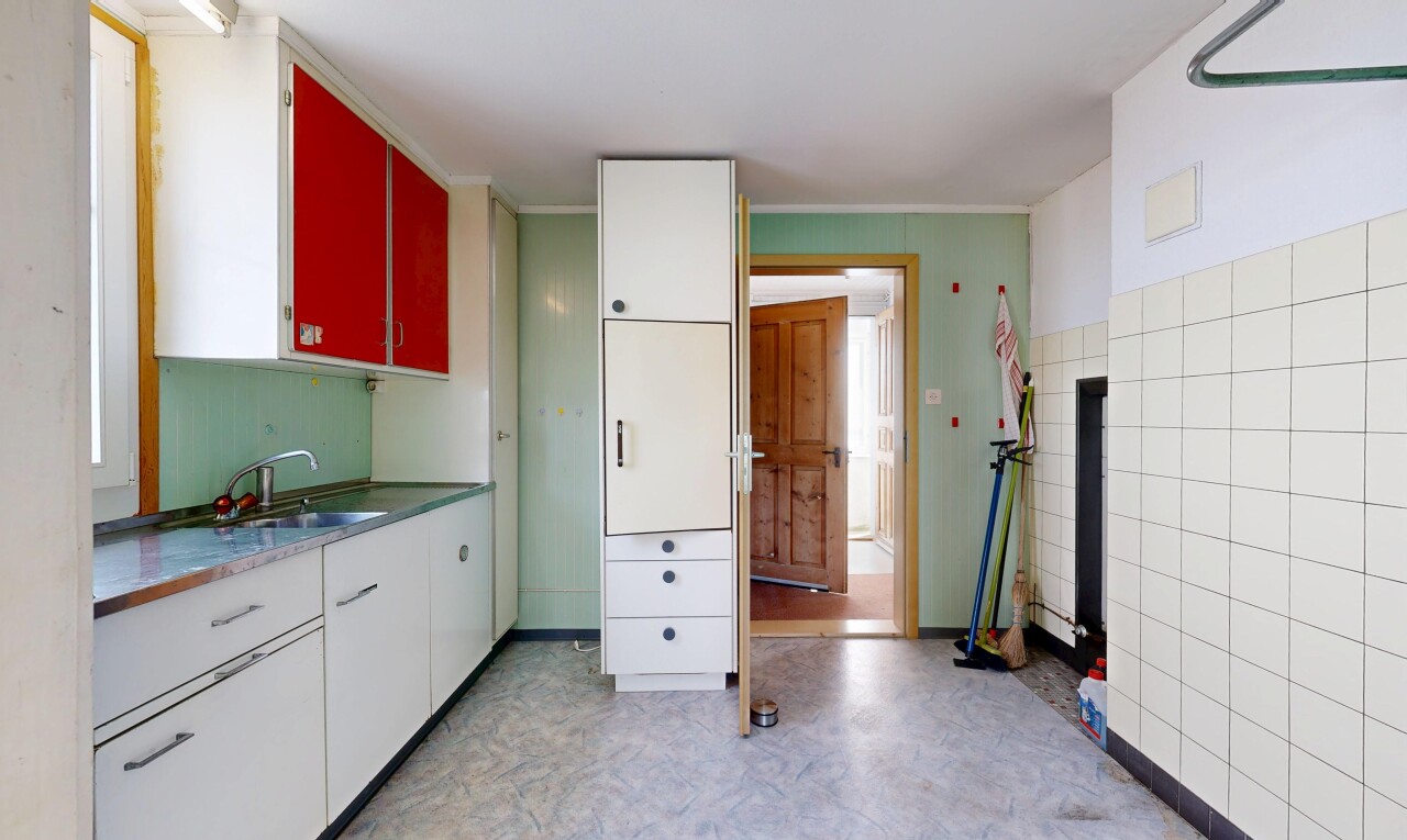 küche mit vinyl floor, vinylboden, inside property, vinyl tile, und light floor