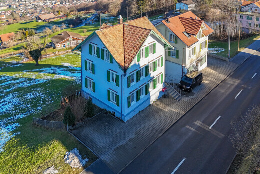 façade avec drone view, vue résidentielle, et residential view
