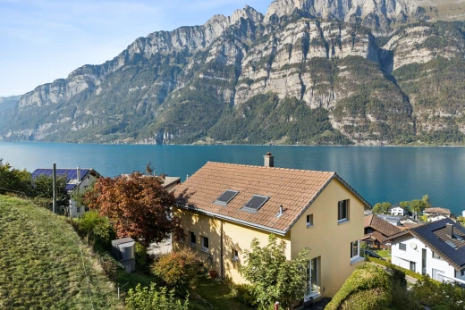 vue sur la montagne avec water view, vue sur l'eau, drone view, et day time