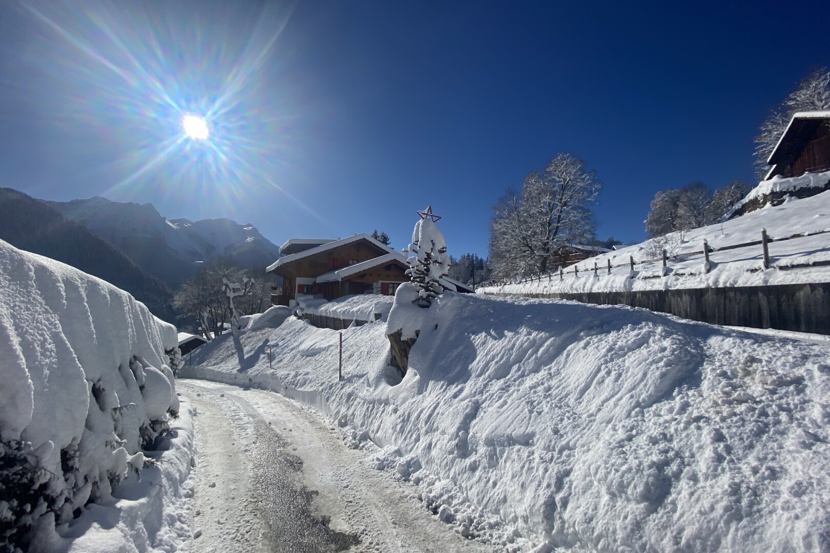 vue sur la montagne avec snow et property visible