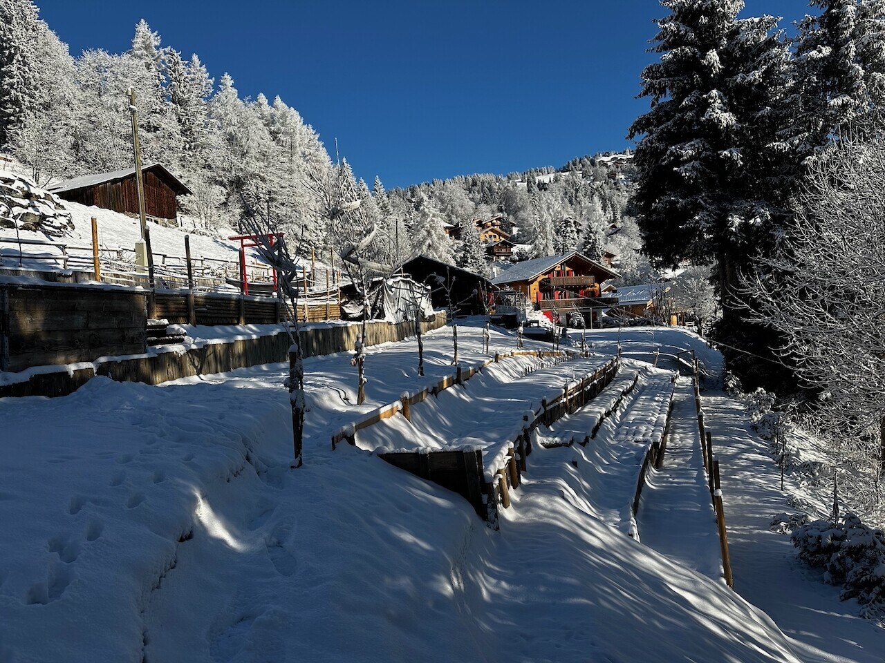 extérieur du bâtiment avec day time, snow, vue sur la montagne, et mountain view