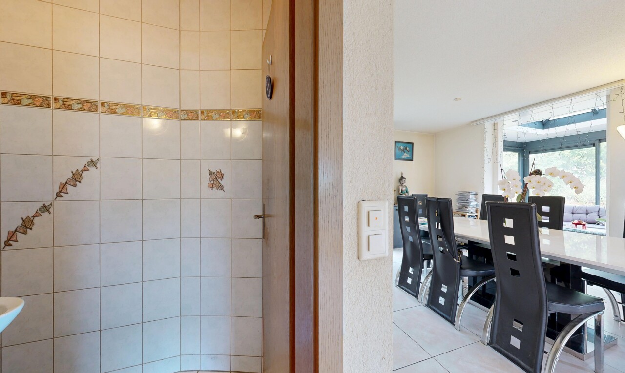 esszimmer mit inside property, tile floor, fliesenboden, und light floor