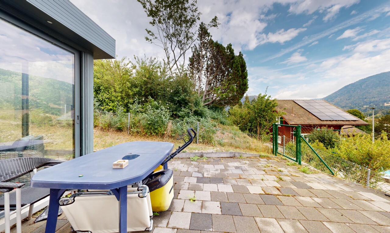 terrasse mit tor, terrasse, blick auf die berge, mountain view, und from property