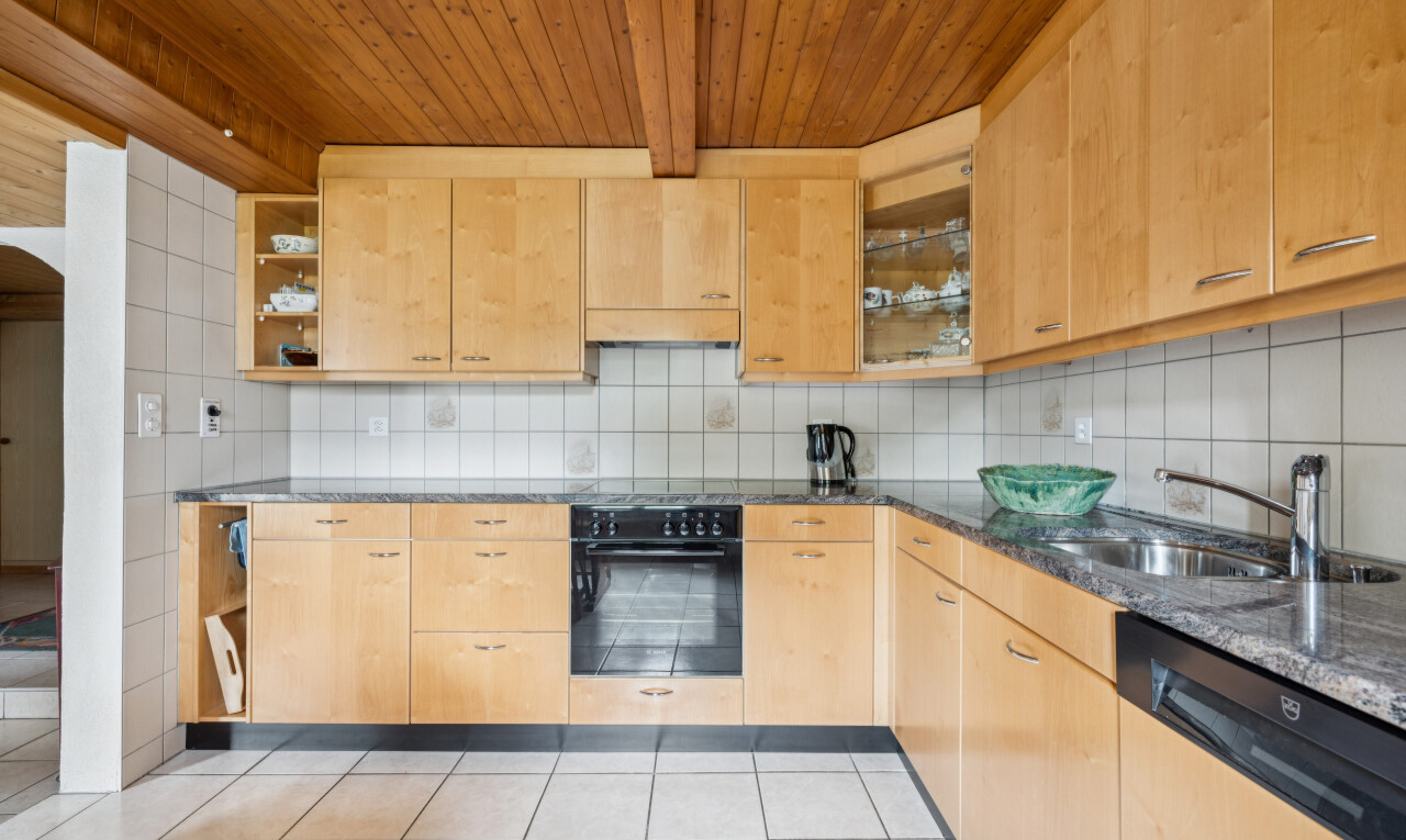 küche mit geschirrspülmaschine, dark countertops, ofen, küchenrückwand beim Herd, und küchenrückwand beim herd