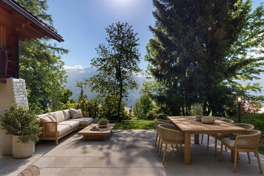 terrasse avec coin repas extérieur, from property, terrasse, et day time