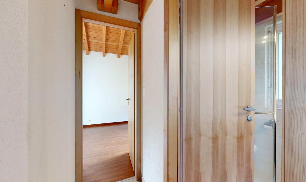 halle / korridor mit inside property, holzdecke, wood ceiling, light floor, und gipskartonwand