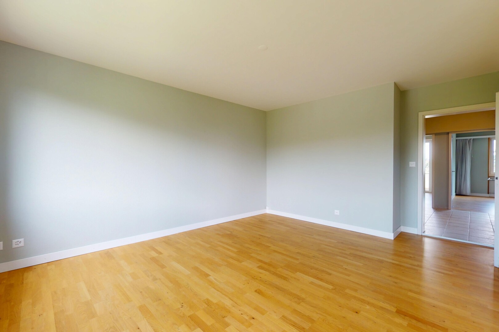pièce vide avec drywall, cloison sèche, wood finish floor, sol en finition bois, et inside property