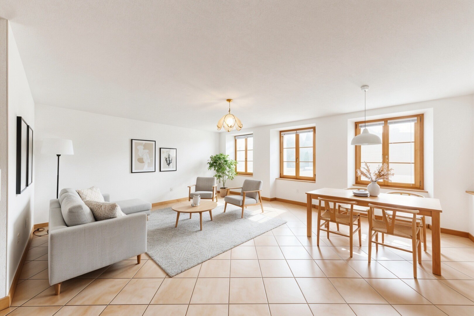 wohn- / esszimmer mit inside property, gipskartonwand, drywall, natürliches licht, und natural light