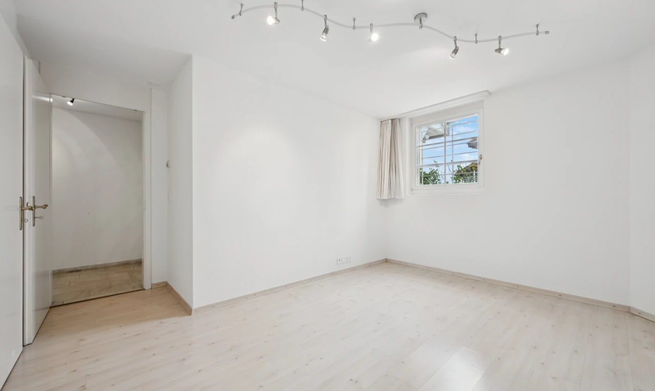 leerer raum mit deckenbeleuchtung, gipskartonwand, drywall, light floor, und holzfußboden
