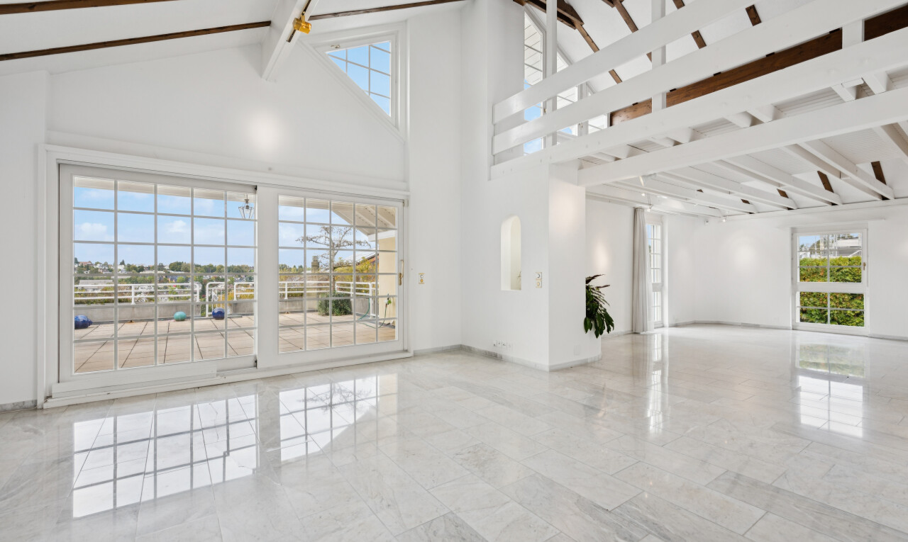 leerer raum mit natürliches licht, day time, hohe decke, high ceiling, und light floor