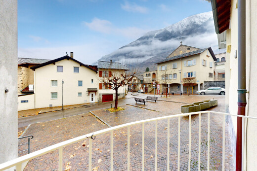 balcony featuring a mountain view and a residential view