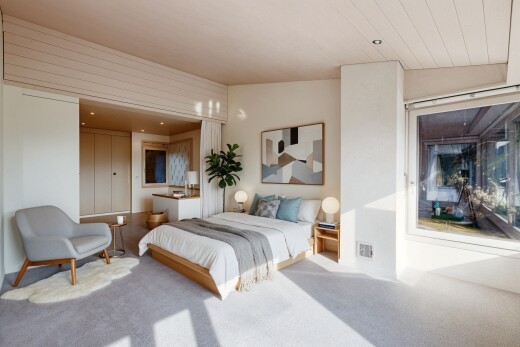 chambre avec moquette, carpet, cloison sèche, drywall, et inside property