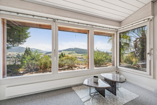 terrasse mit wintergarten, blick auf die berge, mountain view, day time, und view focus