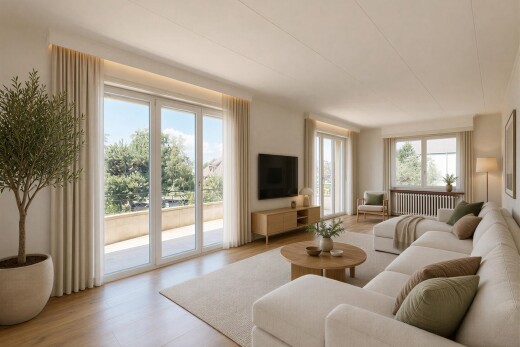 leerer raum mit holzfußboden, wood finish floor, inside property, natürliches licht, und natural light